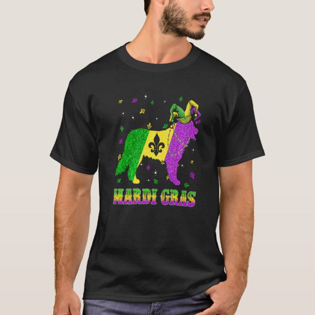 Camiseta Bernese Mountain Dog Mardi Gras Carnival Jester Be (Frente)