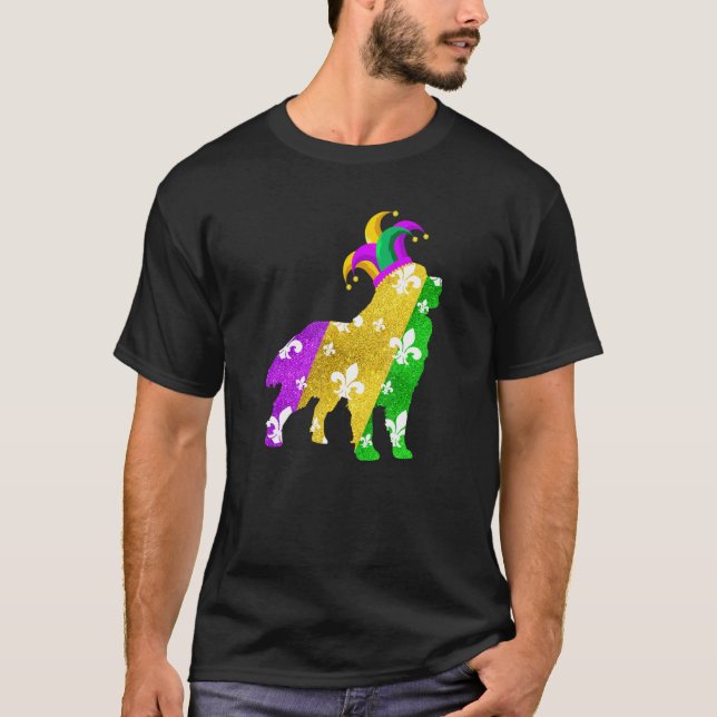 Camiseta Bernese Mountain Dog Mardi Gras Carnivals Funny Pu (Frente)