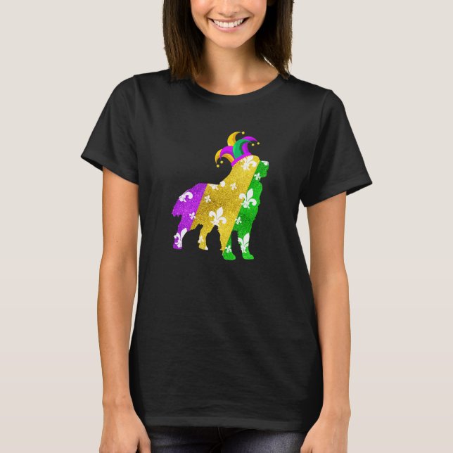 Camiseta Bernese Mountain Dog Mardi Gras Carnivals Funny Pu (Frente)