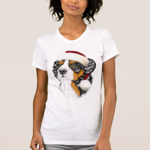 Camiseta Bernese Mountain Dog Papai noel Pup