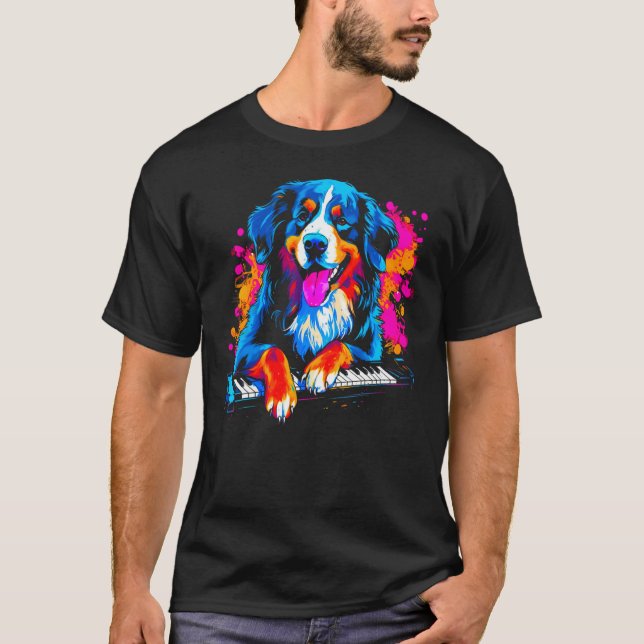 Camiseta Bernese Mountain Dog Piano (Frente)