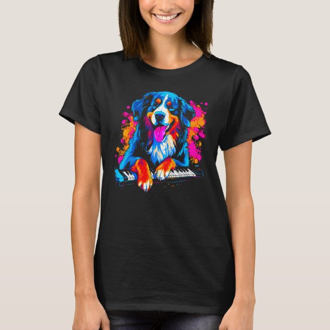 Camiseta Bernese Mountain Dog Piano (Frente)