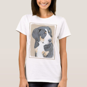Camiseta Bernese Mountain Dog Puppy Painting - Arte Origina