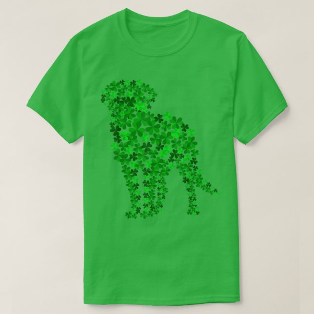 Camiseta Bernese Mountain Dog Shamrock Leaf Rua Patrick Day (Frente do Design)