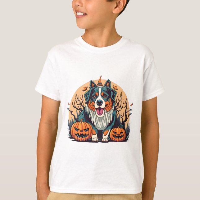 Camiseta Bernese Mountain Dog Spooky Halloween (Frente)