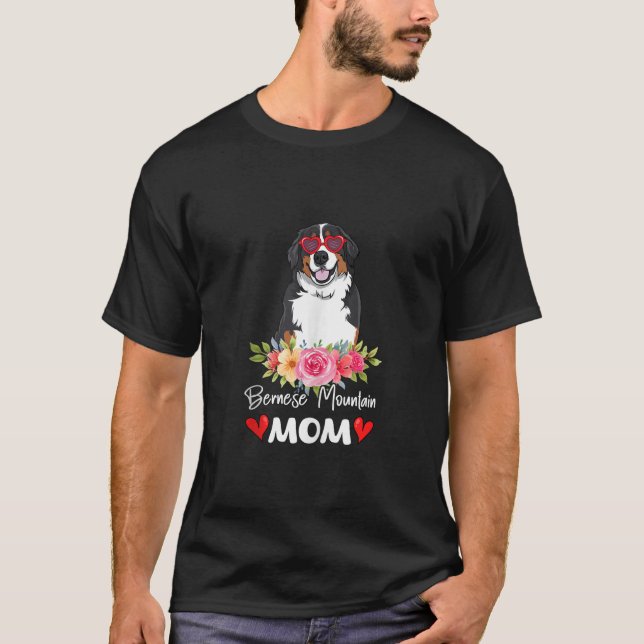 Camiseta Bernese Mountain Mãe Mamãe Cachorros Cachorros Cac (Frente)