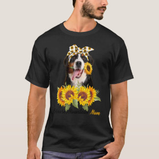 Camiseta Bernese Mountain Mãe Sunflower Summer Cachorro Mãe