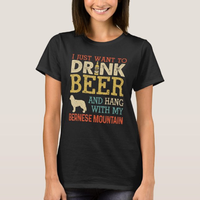 Camiseta Bernese Mountain Pai Beer Hang Com Funn (Frente)