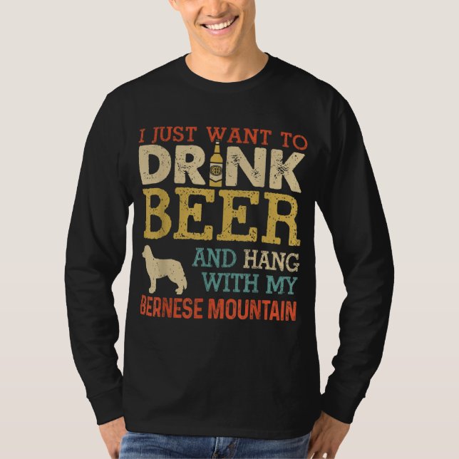 Camiseta Bernese Mountain Pai Beer Hang Com Funn (Frente)