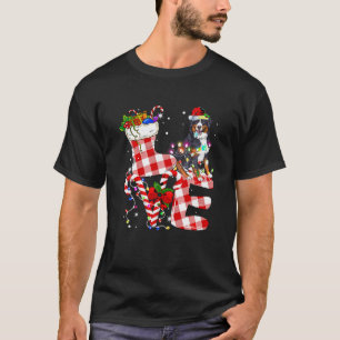 Camiseta Bernese Mountain Papai noel Árvore de Natal Luzes 