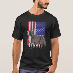 Camiseta Bernese Mountain Patriotic Dog USA Orgulho America