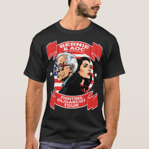 Camiseta Bernie Sanders & AOC Fighting Oligarchy Fight Tour