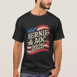 Camiseta Bernie Sanders E Aoc 2028 Para A Campanha Presiden