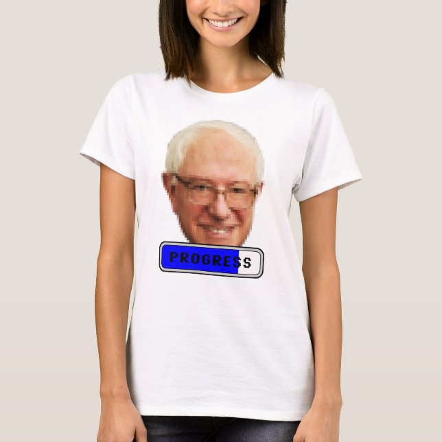 Camiseta Bernie Sanders Pixelado - PROGRESS (Frente)