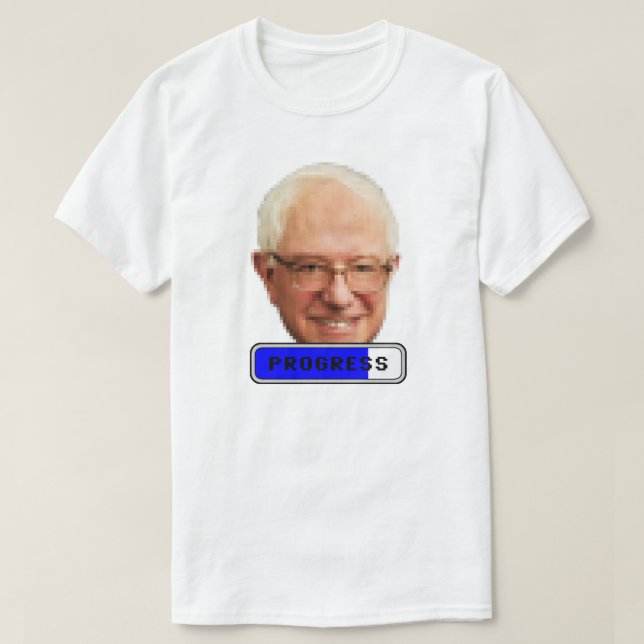 Camiseta Bernie Sanders Pixelado - PROGRESS (Frente do Design)