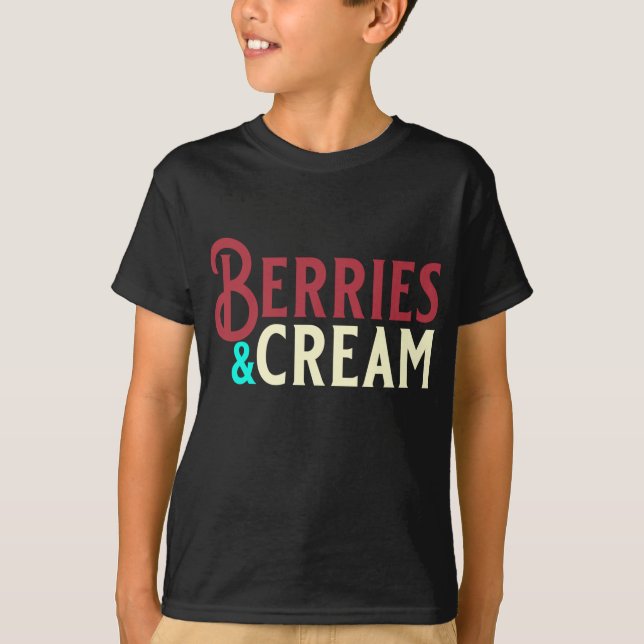 Camiseta Berries Engraçados e Frutas de Creme e Amantes de  (Frente)