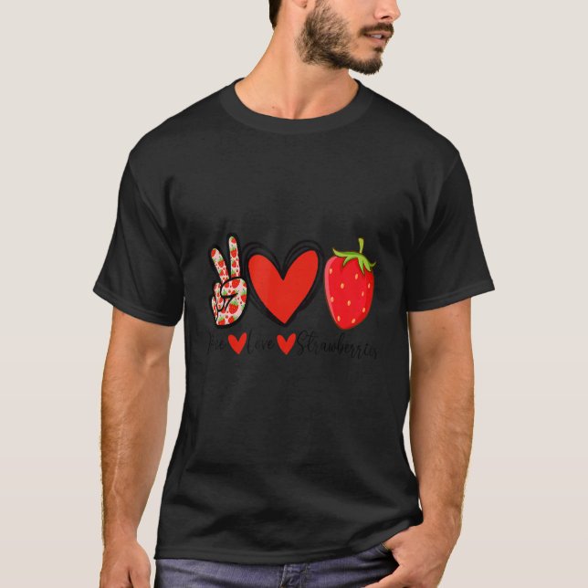 Camiseta Berry Fruta Strawberry Ideia Peace Love Strawbe (Frente)