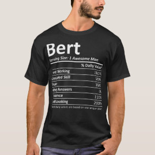 Camiseta BERT Nutrição Funny Birthday Nome Personalizado Gi