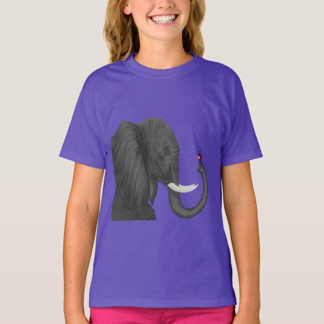 Camiseta Bertha, O Adorável Elefante E O Bonito Ladybug (Frente)