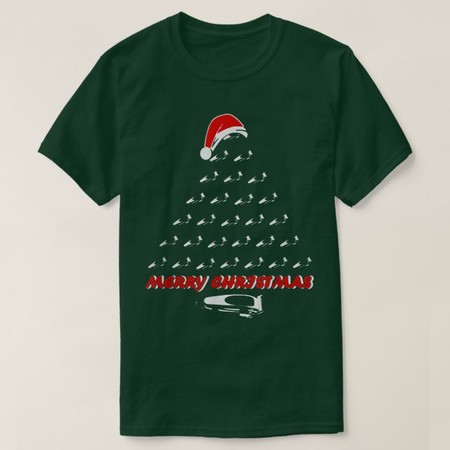 Camiseta Bes de Árvore Xmas Feia de Clipper de Barber Natal (Frente do Design)