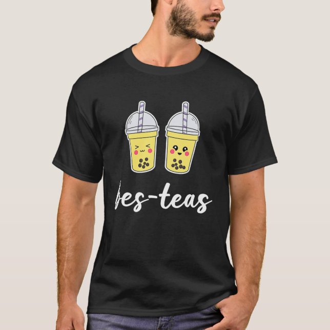Camiseta Bes Teas Besties Bubble Tea Cute Boba Best Friends (Frente)