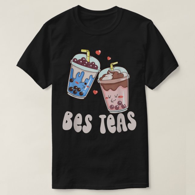 Camiseta Bes Teas Besties Cute Kawaii Bubble Tea Boba Best (Frente do Design)