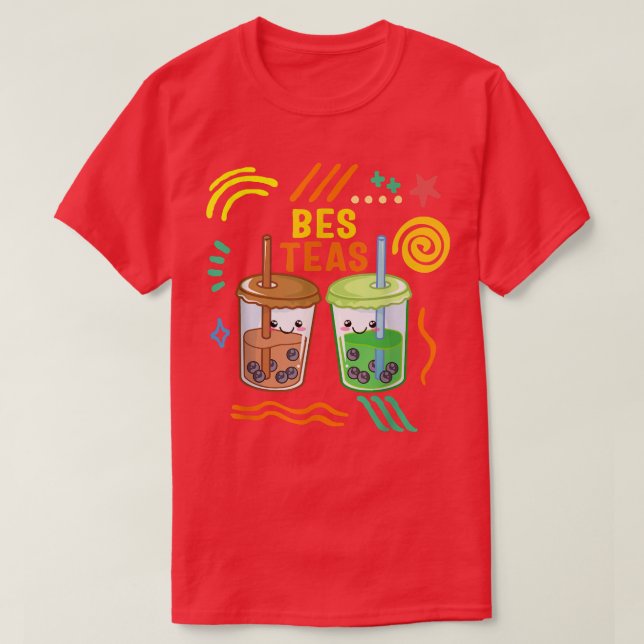 Camiseta Bes Teas Bubble Tea Bubble milk Tea Tea Besties (Frente do Design)