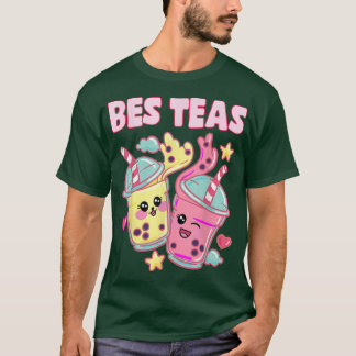 Camiseta Bes Teas Cute Bubble Tea Besties Melhor Amigo Kawa