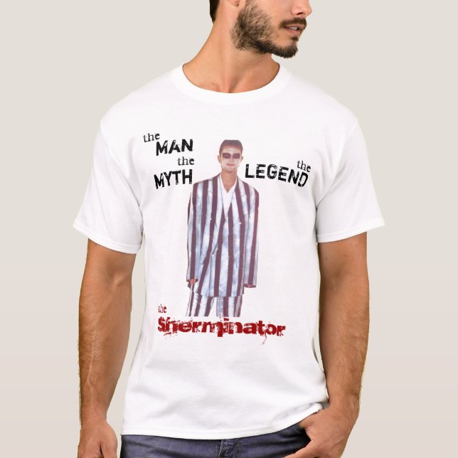 Camiseta besouro, homem, mito, Sherminator, LEGENDA, th… (Frente)