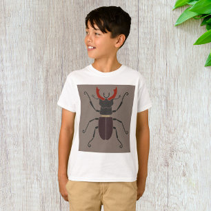 Camiseta Besouro Veado Negrito Minimalista Inseto