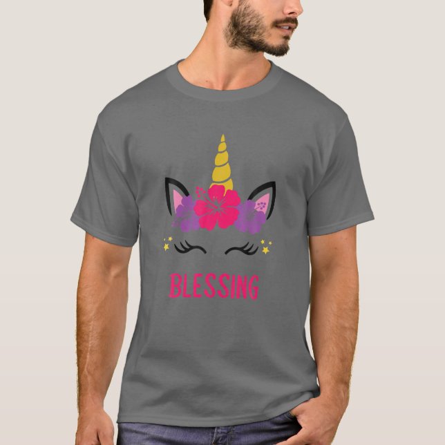 Camiseta BESSENCIANDO Face Personalizada do Unicórnio (Frente)