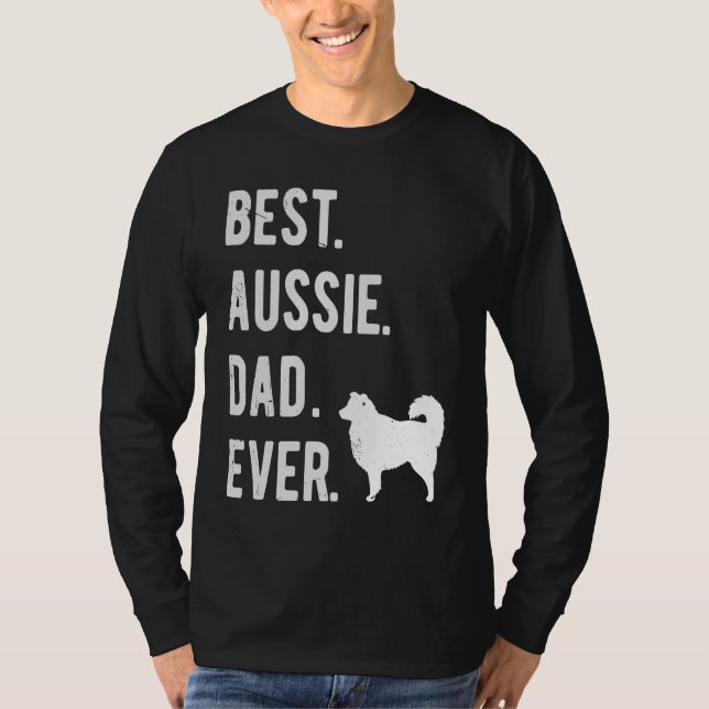 Camiseta Best Aussie Dad Ever  Australian Shepherd Mens  Da (Frente)