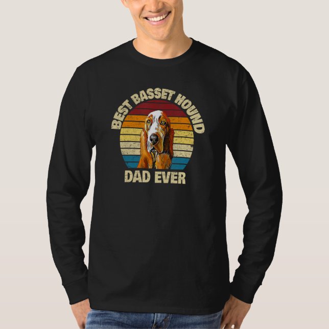 Camiseta Best Basset Hound Dad Ever Basset Hound (Frente)