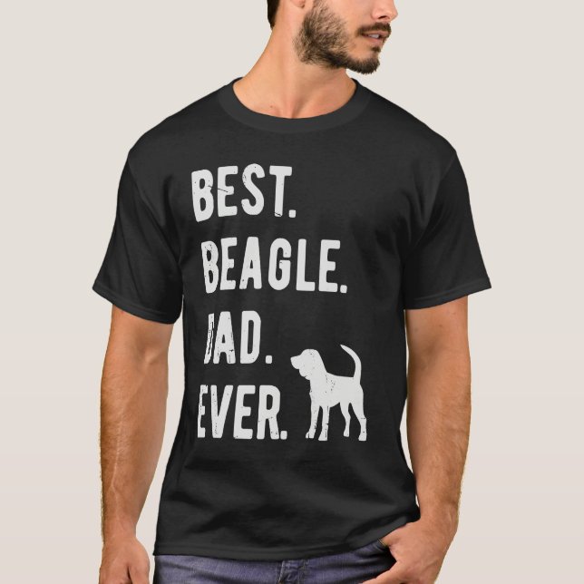 Camiseta Best Beagle Dad Ever  Mens Beagle Dog  Dad (Frente)