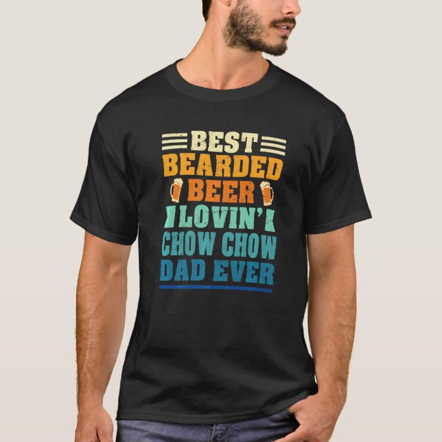 Camiseta Best Bearded Beer Lovin' Chow Chow Dad Funny Dog L (Frente)