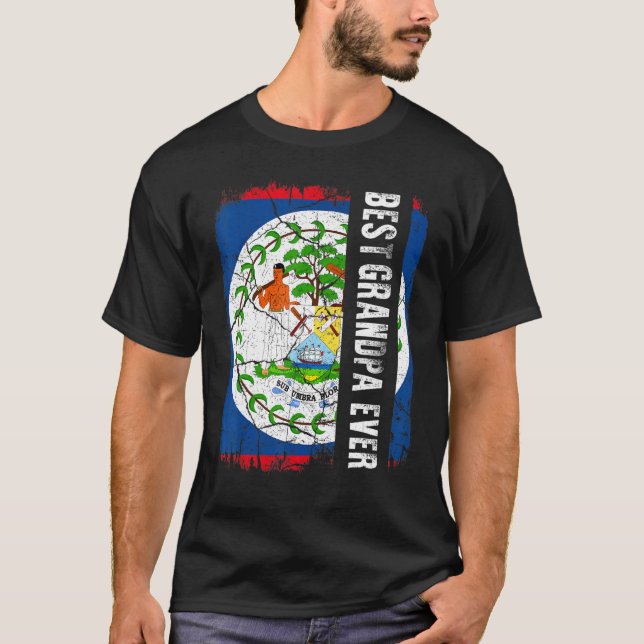 Camiseta Best Belizean Grandpa Ever Belize Flag Father's Da (Frente)