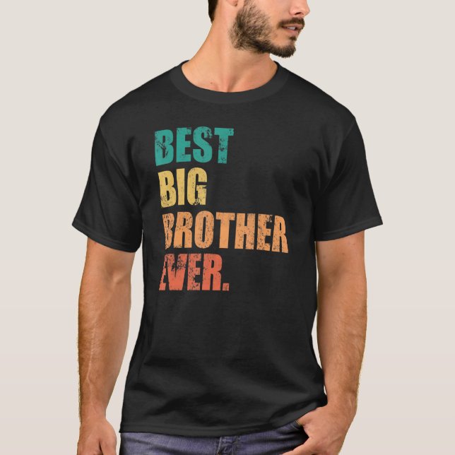 Camiseta Best Big Brother Ever Vintage Retro (Frente)