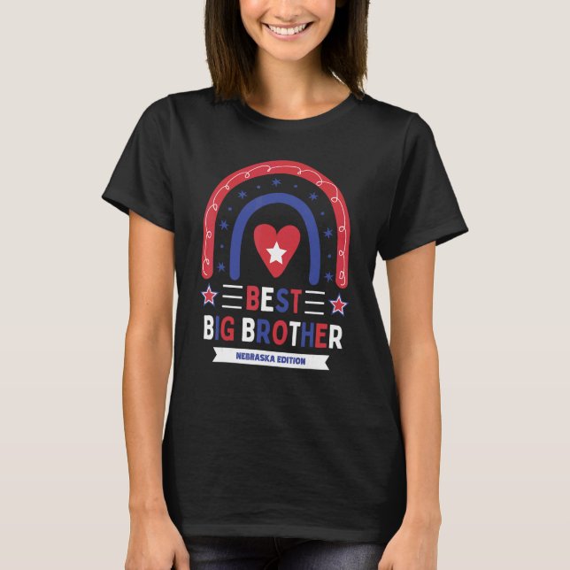 Camiseta Best Big Brother Nebraska Edition Boys Older Sibli (Frente)