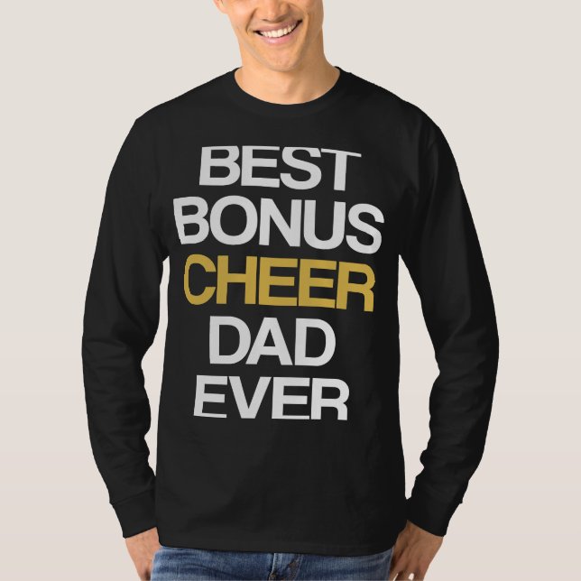 Camiseta Best Bonus Cheer Dad Ever Cheerleading Stepdad Ste (Frente)