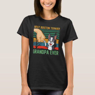 Camiseta Best Boston Terrier Grandpa Alguma Vez Retro Vinta