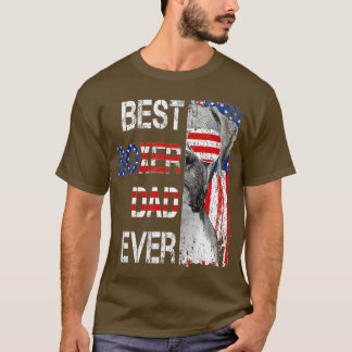 Camiseta Best Boxer Dad Ever Dog Lover American Flag Father