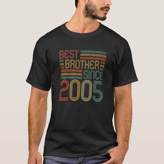 Camiseta Best Brother Since 2005 Big Little Favorite Brothe (Frente)