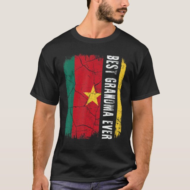 Camiseta Best Cameroonian Grandma Ever Cameroon Flag Mother (Frente)