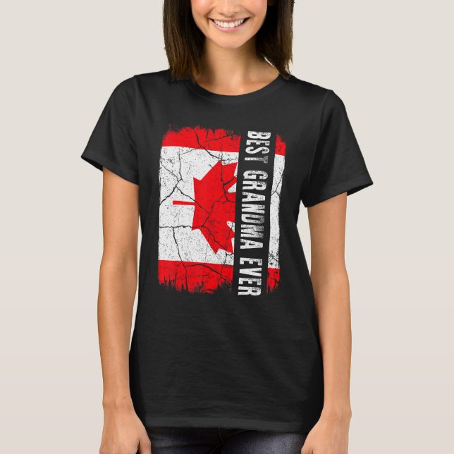 Camiseta Best Canadian Grandma Ever Canada Flag Mother's Da (Frente)