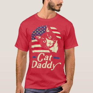 Camiseta Best Cat Dad 4th of July Fathers Day Men Daddy Pap