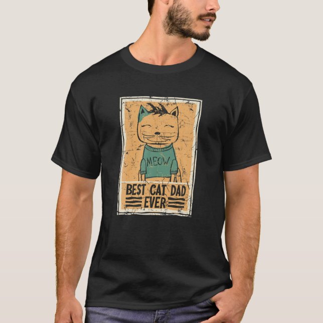 Camiseta Best Cat Dad Ever (Frente)