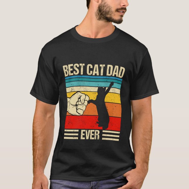 Camiseta Best Cat Dad Ever Cat Dad Father's Day  1 (Frente)