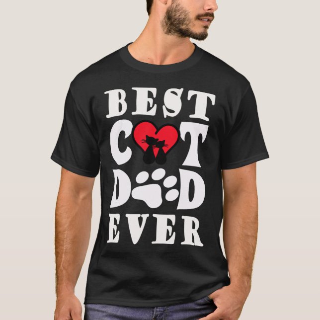 Camiseta Best Cat Dad Ever Cat Daddy Father Day Xmas (Frente)