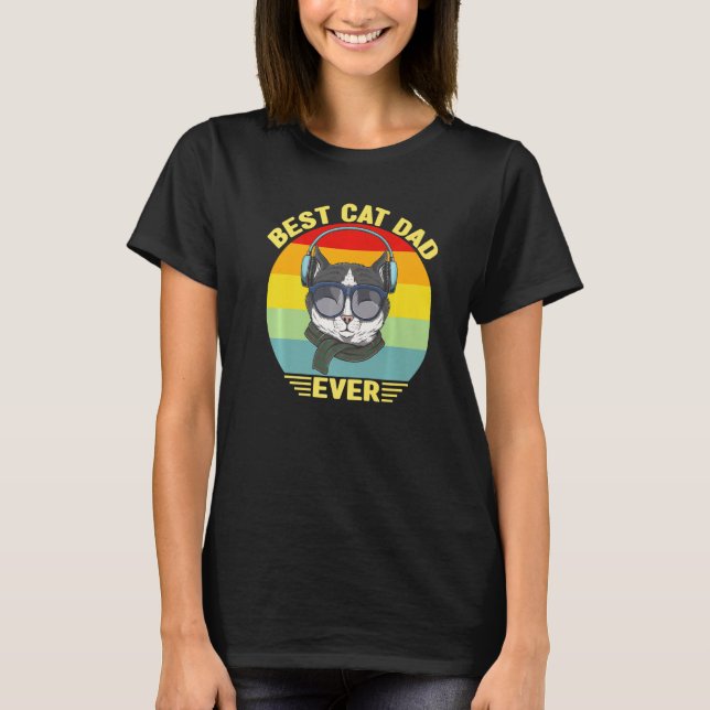 Camiseta Best Cat Dad Ever  Cat Daddy Father's Day  1 (Frente)