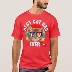 Camiseta Best Cat Dad Ever Cat Patriotic 4th Of july Father